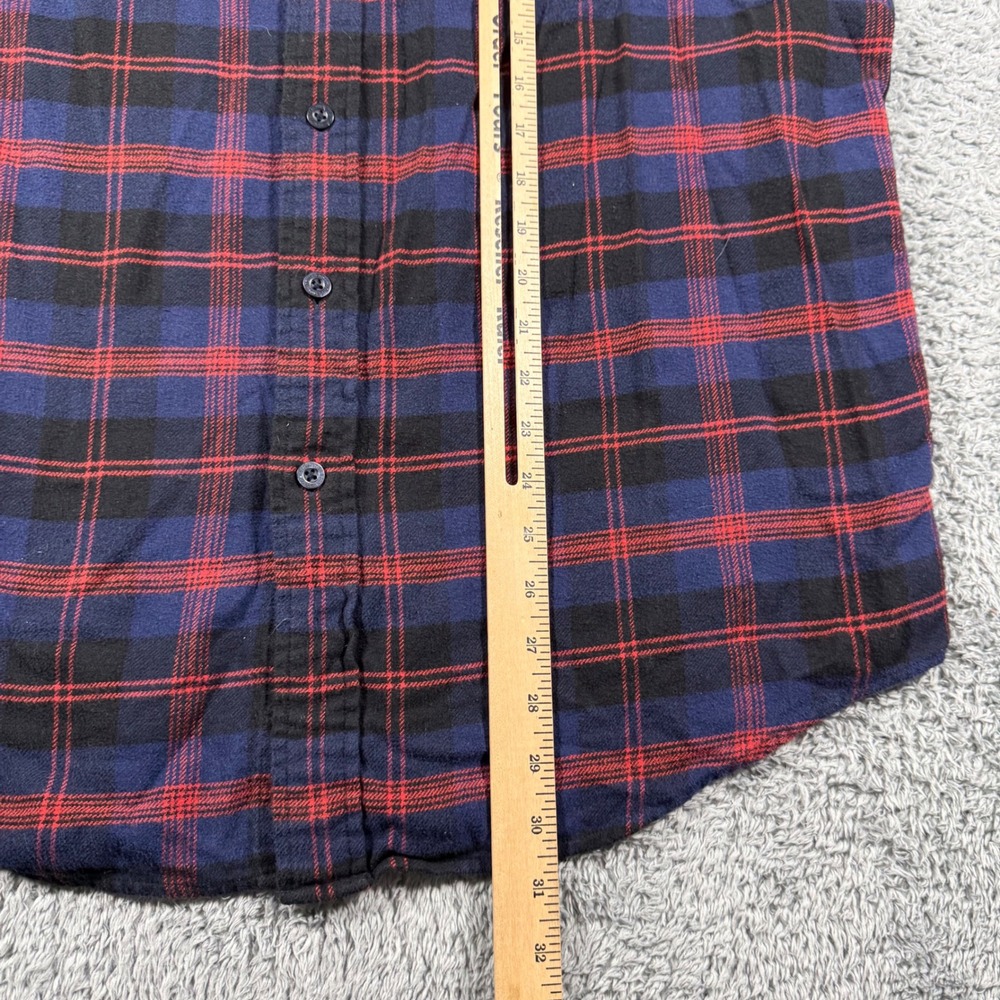 Pendleton Flannel Shirt Mens XL Blue Red Plaid Hawthorne Elbow Patches Pockets - Picture 6 of 6